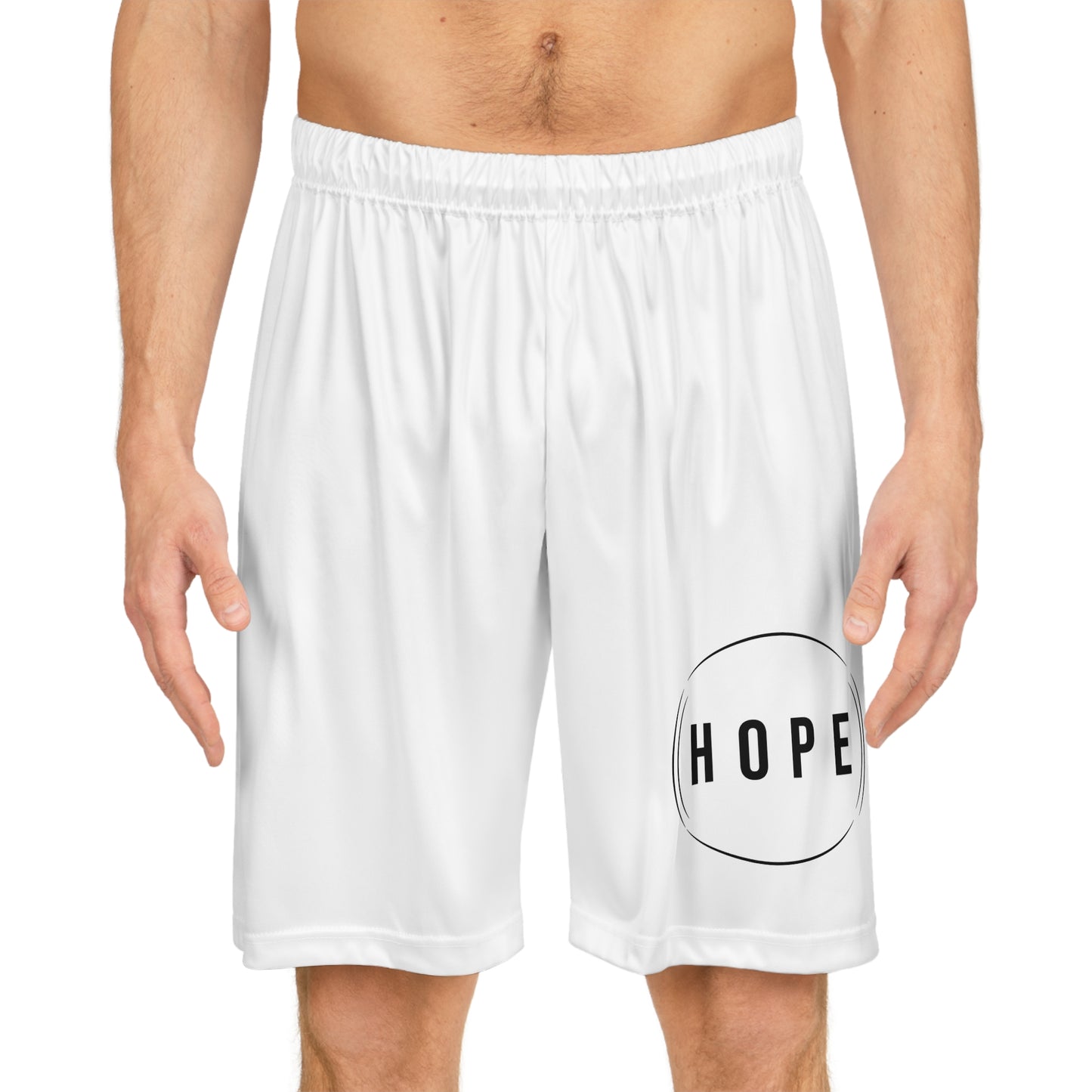 HUMANS BRAND - Hope Basketball Shorts - White Athletic Wear for Sports & Casual Style