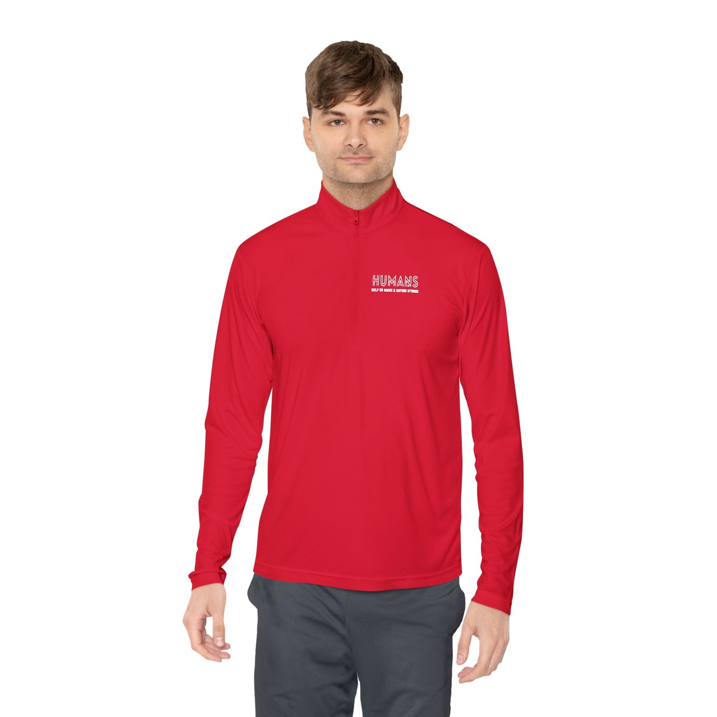 HUMANS APPAREL - Unisex Quarter-Zip Pullover - Cozy Layer for Humans, Perfect for Casual Outings, Gifts for Friends, Outdoor Adventures, Everyday Wear