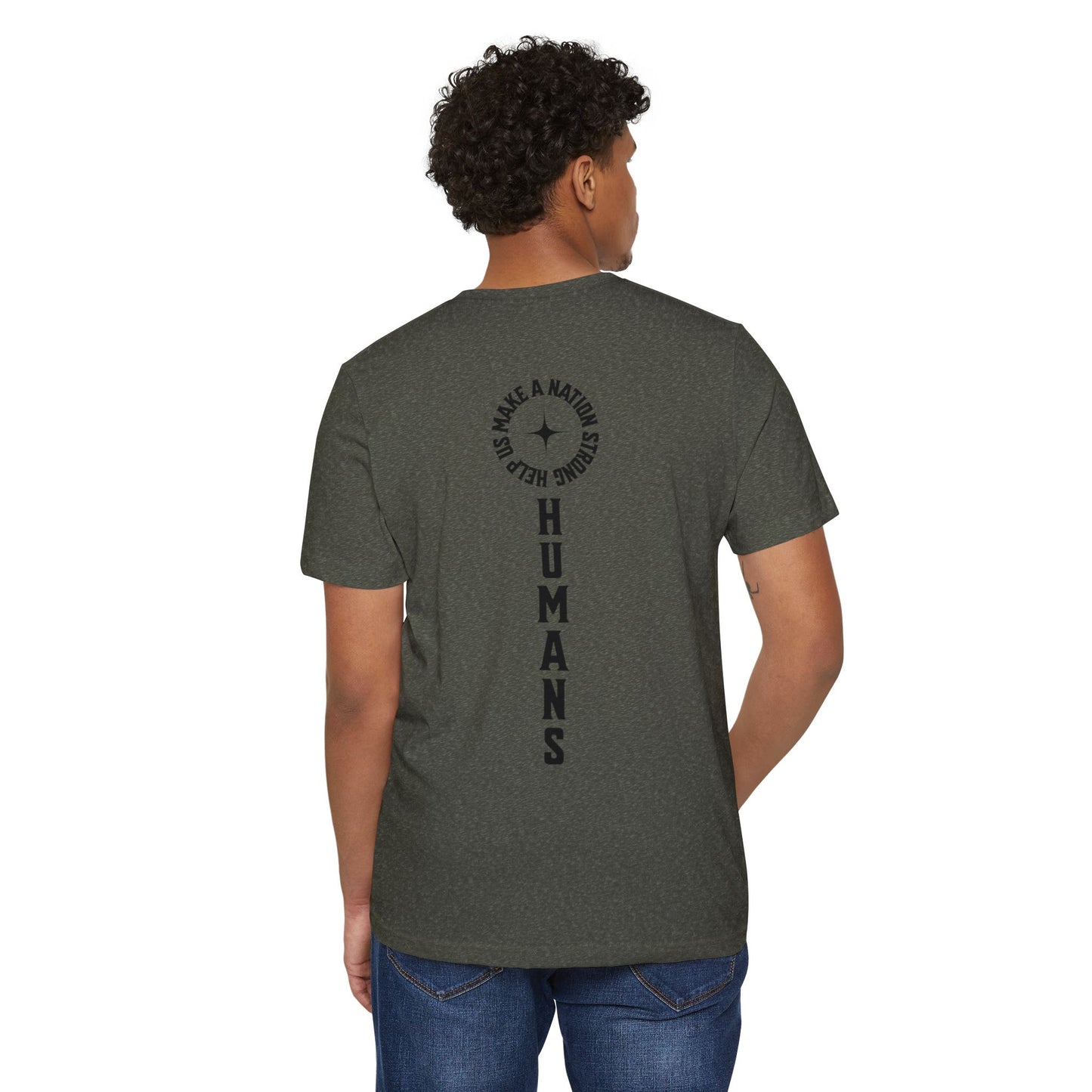 HUMANS APPAREL - Men's Organic T-Shirt - 'Help Us Make Humans A Nation Strong'