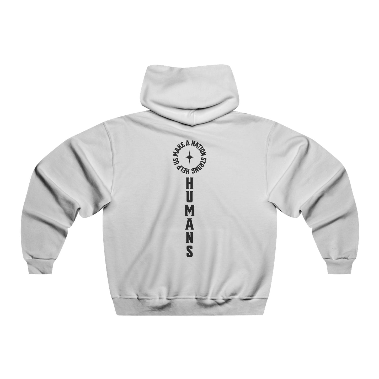 HUMANS APPAREL - Mens Fitness Motivation Hoodie - Help Us Make Humans A Nation Strong