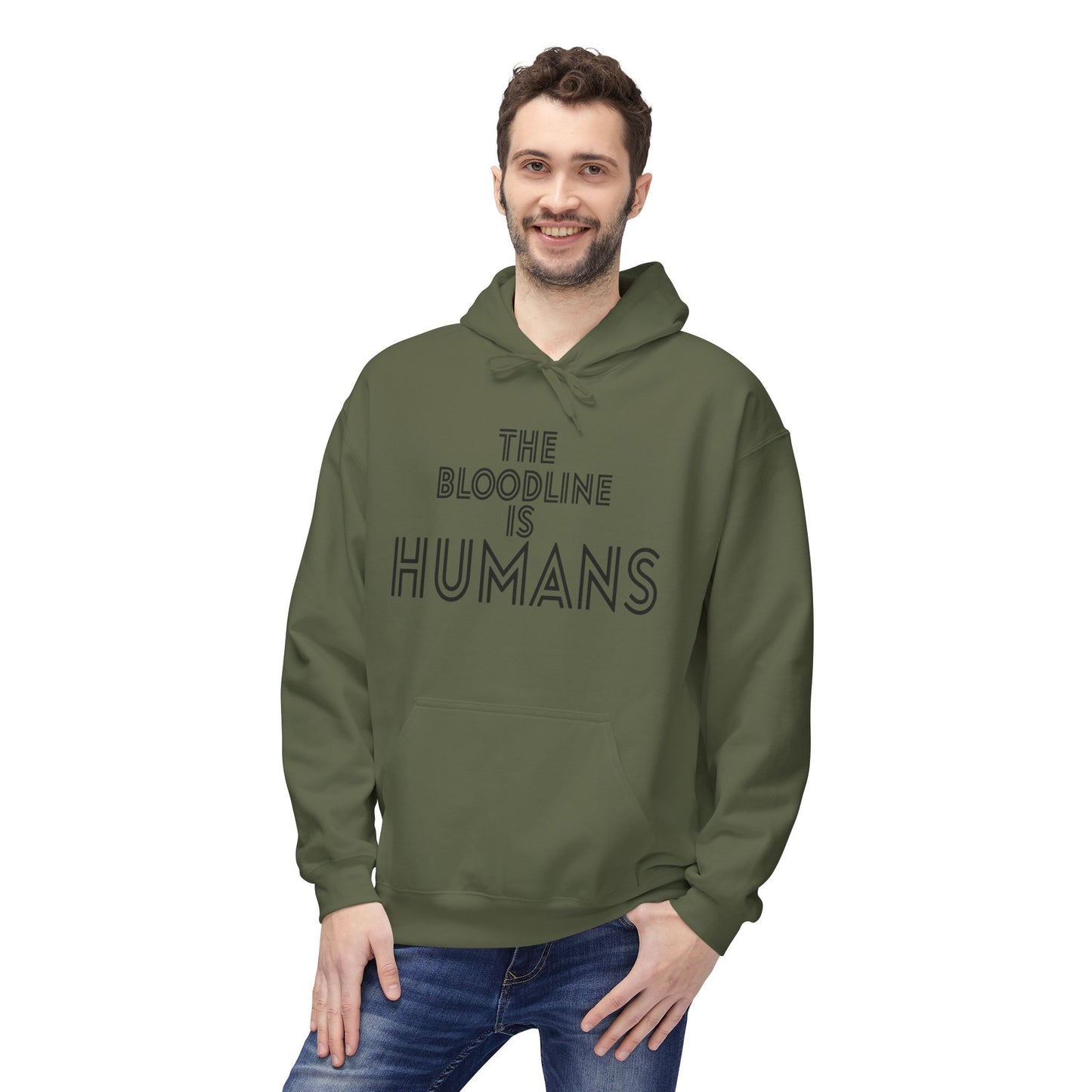 HUMANS APPAREL - The Bloodline is Humans Hoodie - Unisex Soft Style Fleece Sweatshirt