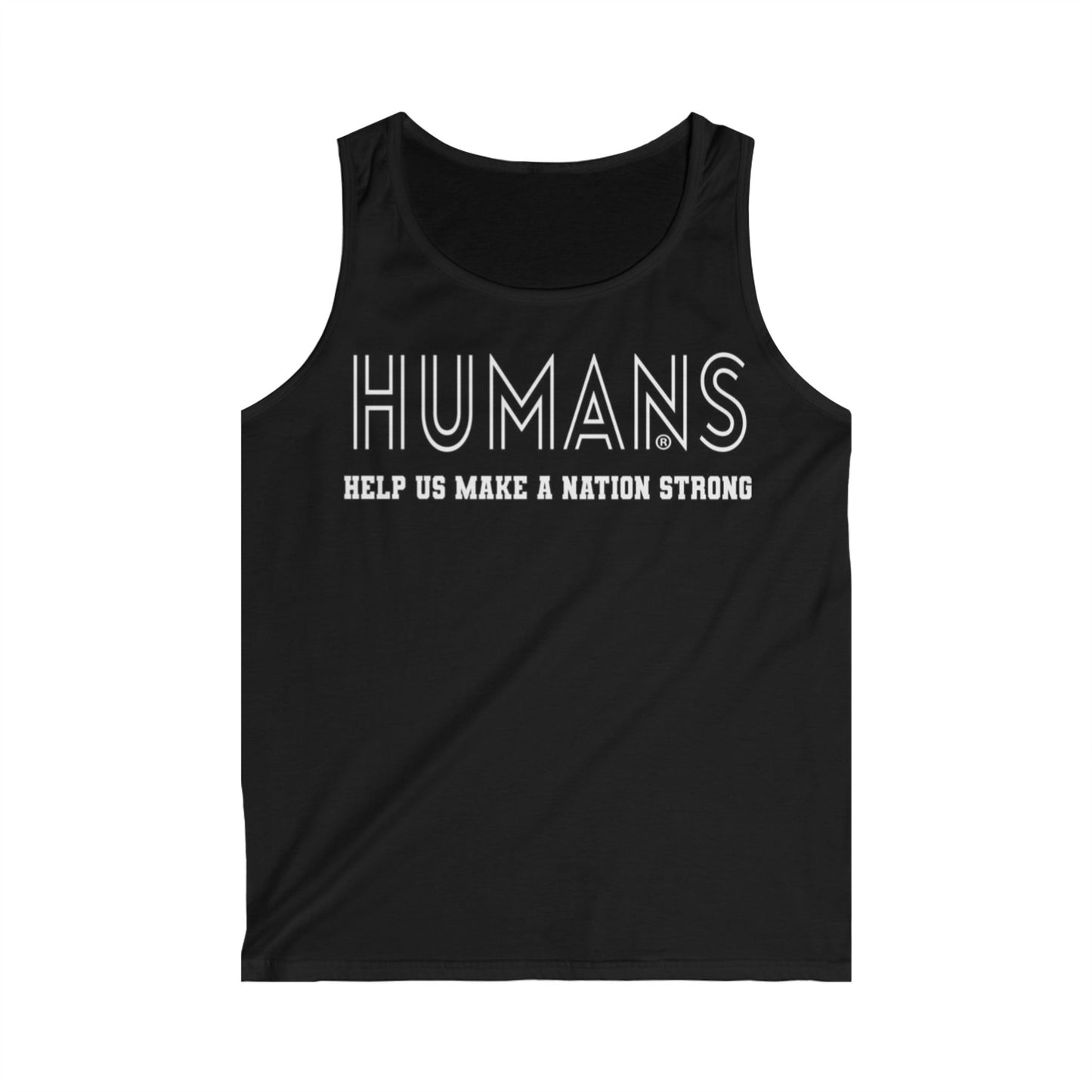 HUMANS APPAREL - Men's Soft-Style Tank Top - 'Humans: Help Us Make a Nation Strong' Inspirational Apparel