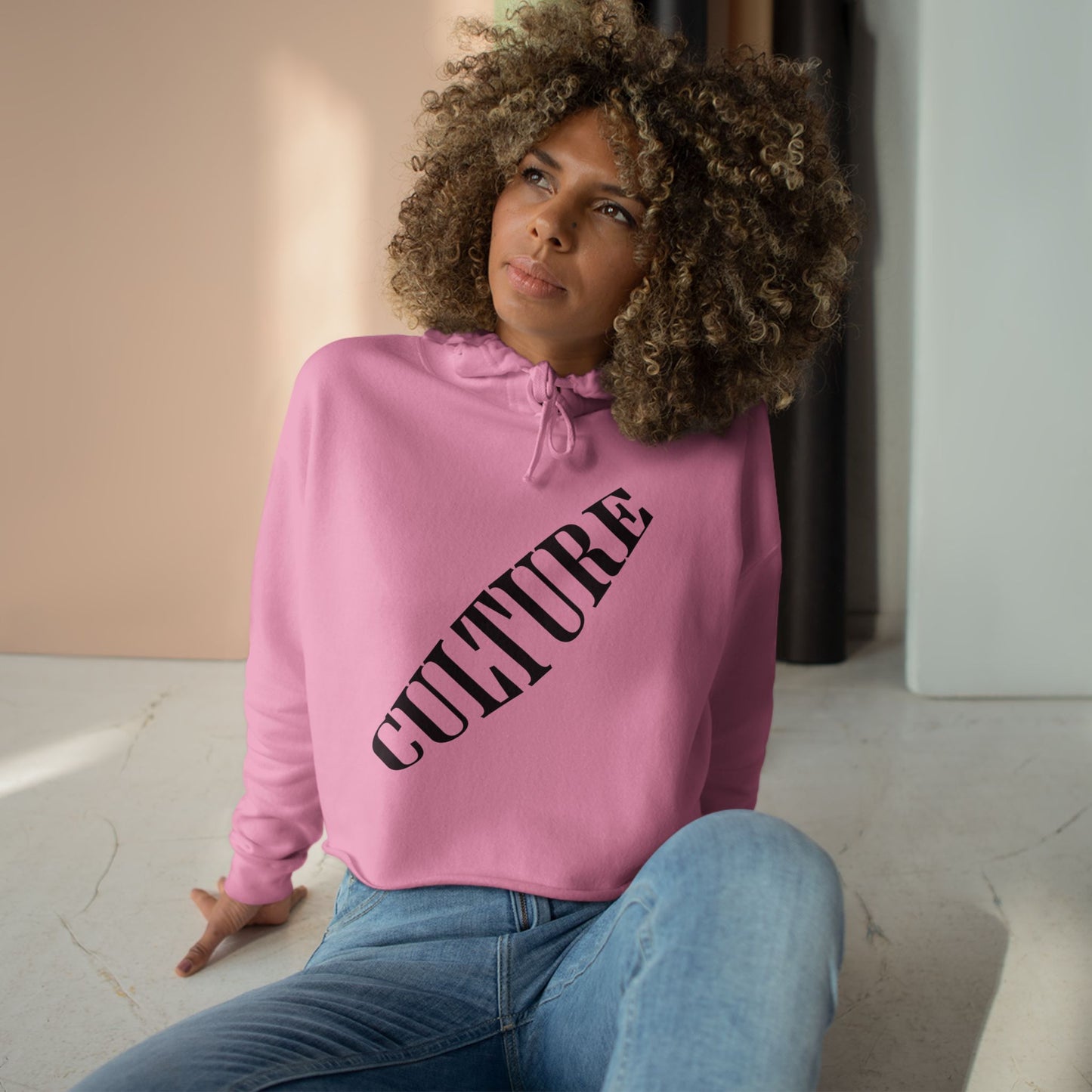HUMANS APPAREL - Trendy "CULTURE" Crop Women's Hoodie - Statement Sweatshirt for Fashion Lovers