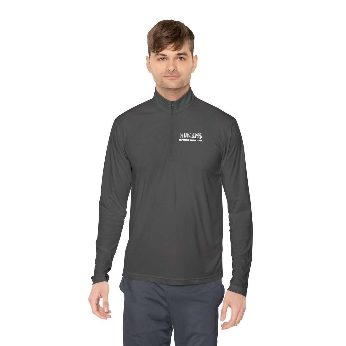 HUMANS APPAREL - Unisex Quarter-Zip Pullover - Cozy Layer for Humans, Perfect for Casual Outings, Gifts for Friends, Outdoor Adventures, Everyday Wear