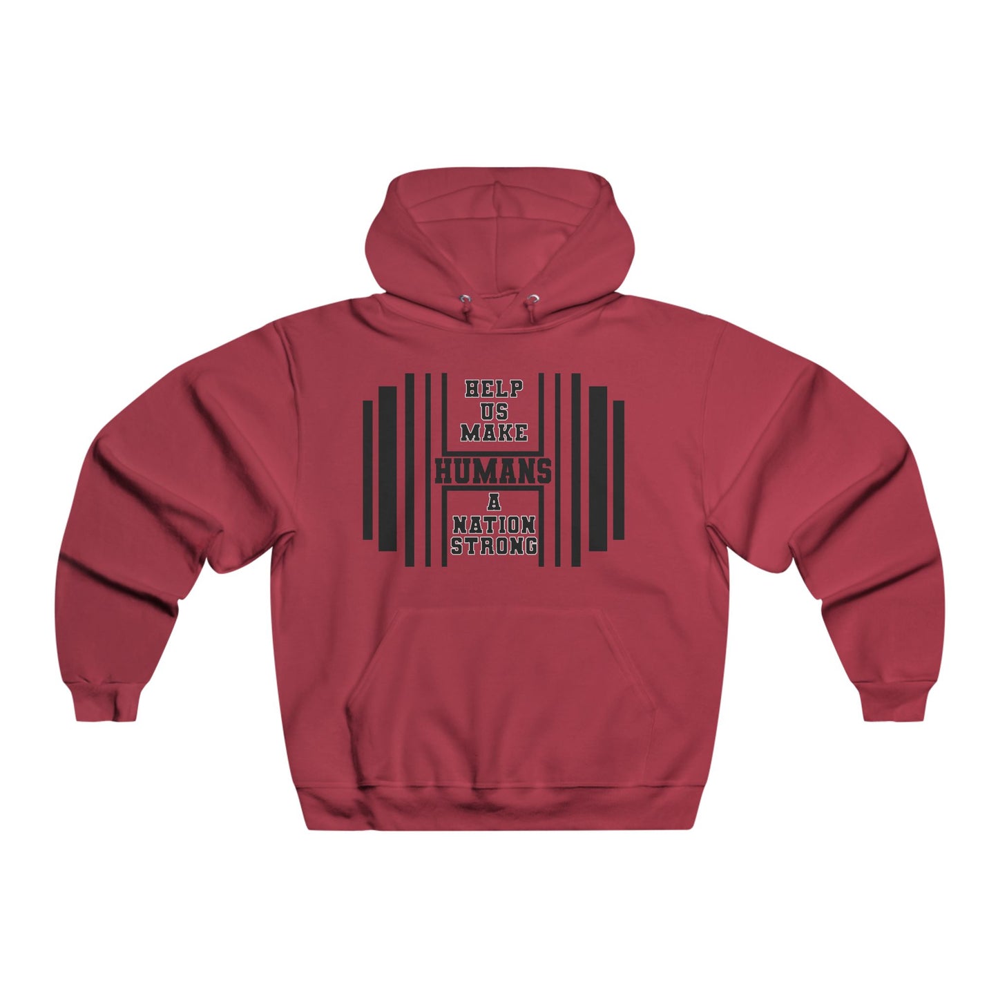 HUMANS APPAREL - Mens Fitness Motivation Hoodie - Help Us Make Humans A Nation Strong