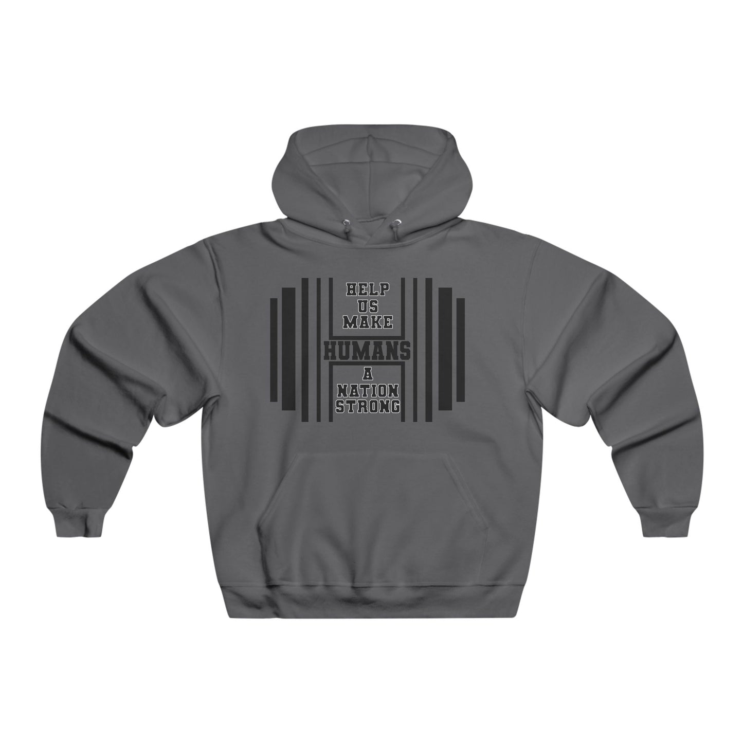 HUMANS APPAREL - Mens Fitness Motivation Hoodie - Help Us Make Humans A Nation Strong