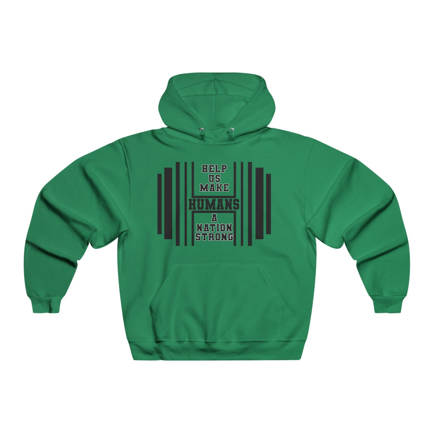 HUMANS APPAREL - Mens Fitness Motivation Hoodie - Help Us Make Humans A Nation Strong