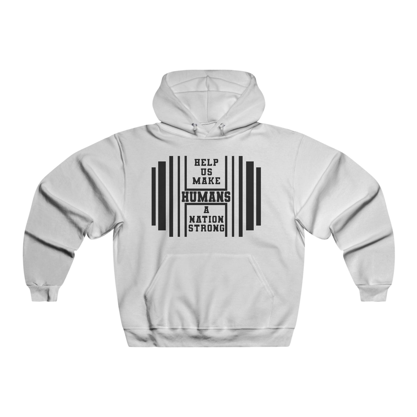 HUMANS APPAREL - Mens Fitness Motivation Hoodie - Help Us Make Humans A Nation Strong