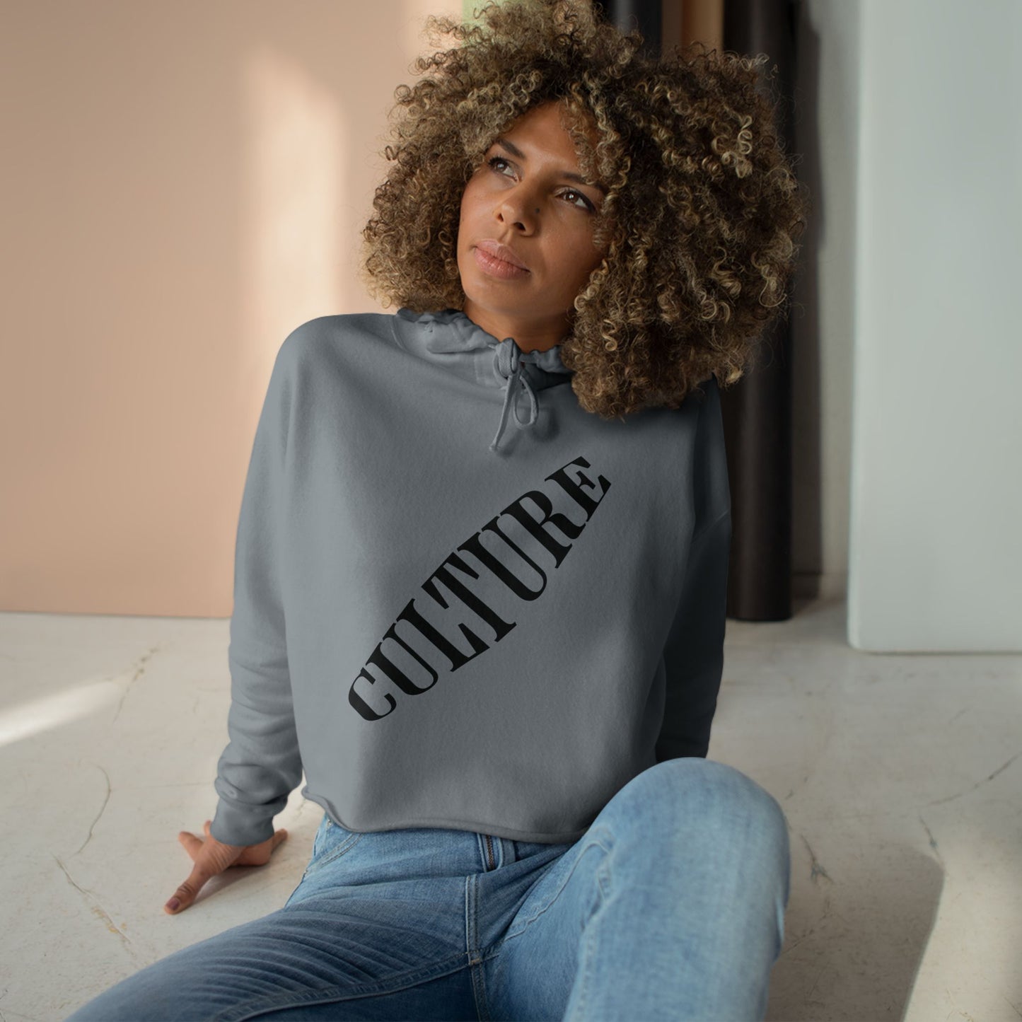 HUMANS APPAREL - Trendy "CULTURE" Crop Women's Hoodie - Statement Sweatshirt for Fashion Lovers