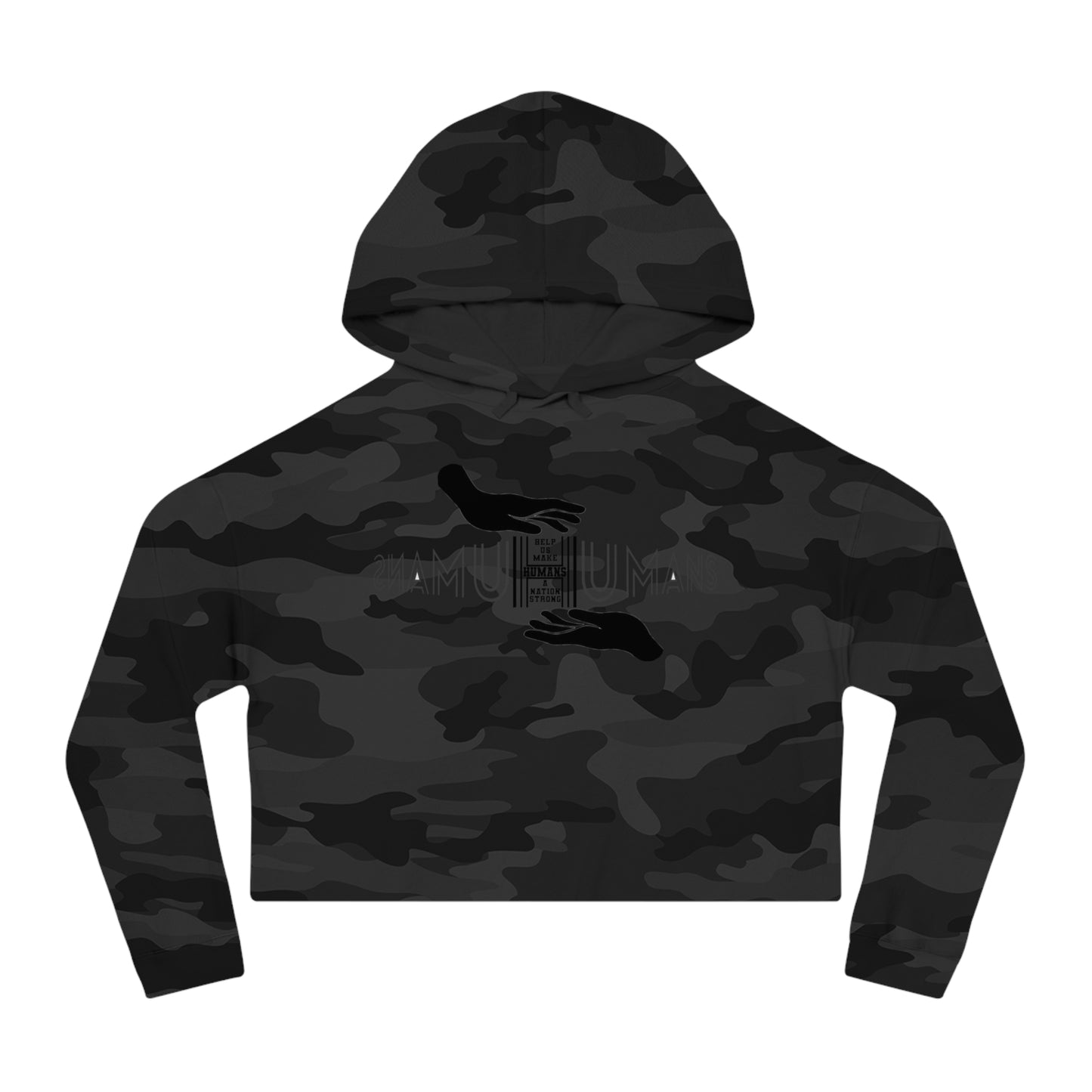 HUMANS APPAREL - Empowering Women’s Cropped Hooded Sweatshirt | Inspirational Design for Everyday Style