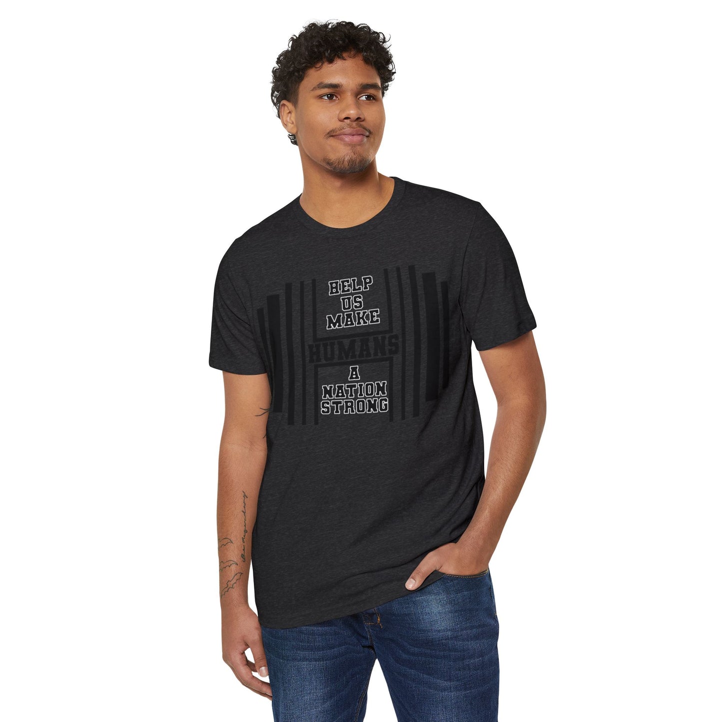 HUMANS APPAREL - Men's Organic T-Shirt - 'Help Us Make Humans A Nation Strong'