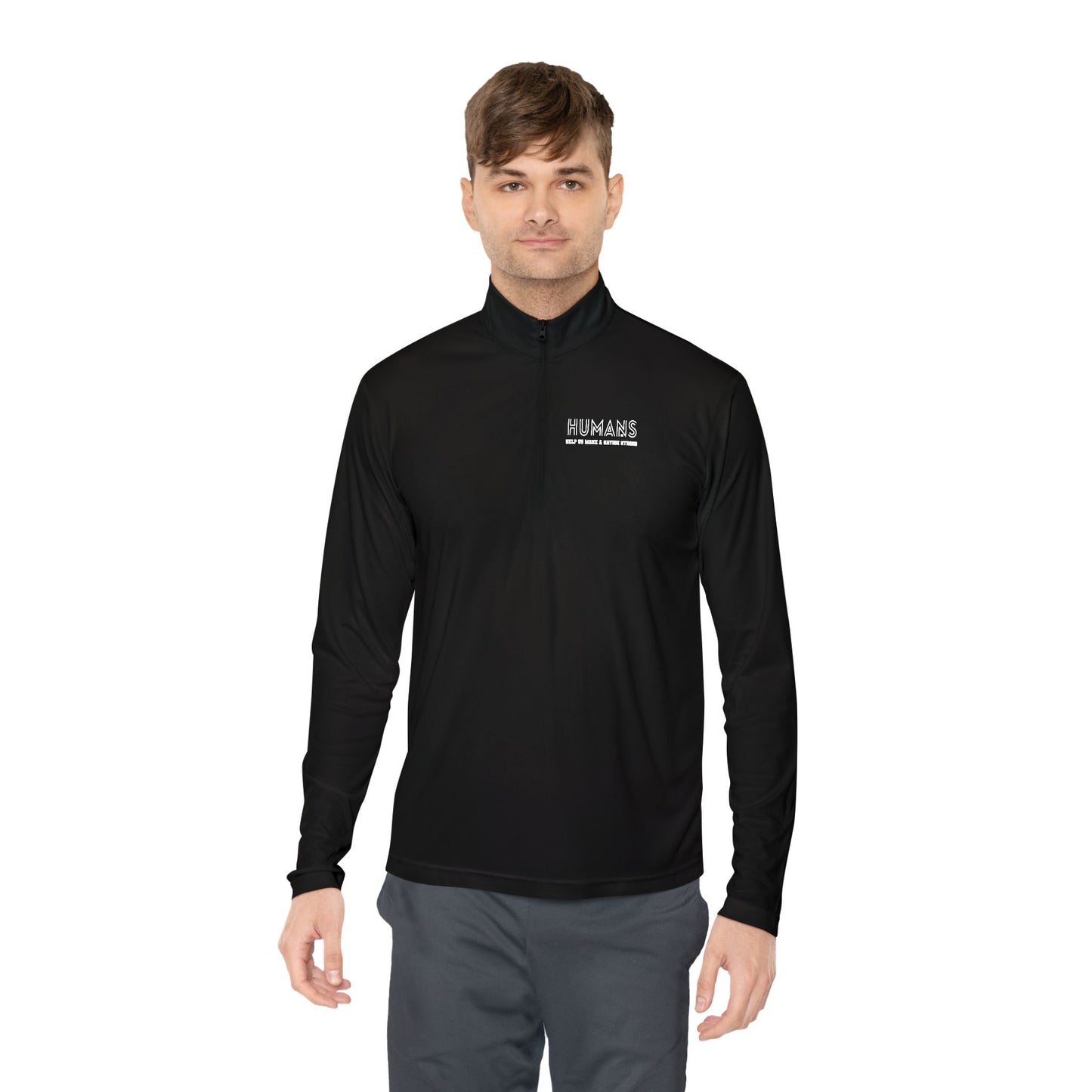 HUMANS APPAREL - Unisex Quarter-Zip Pullover - Cozy Layer for Humans, Perfect for Casual Outings, Gifts for Friends, Outdoor Adventures, Everyday Wear