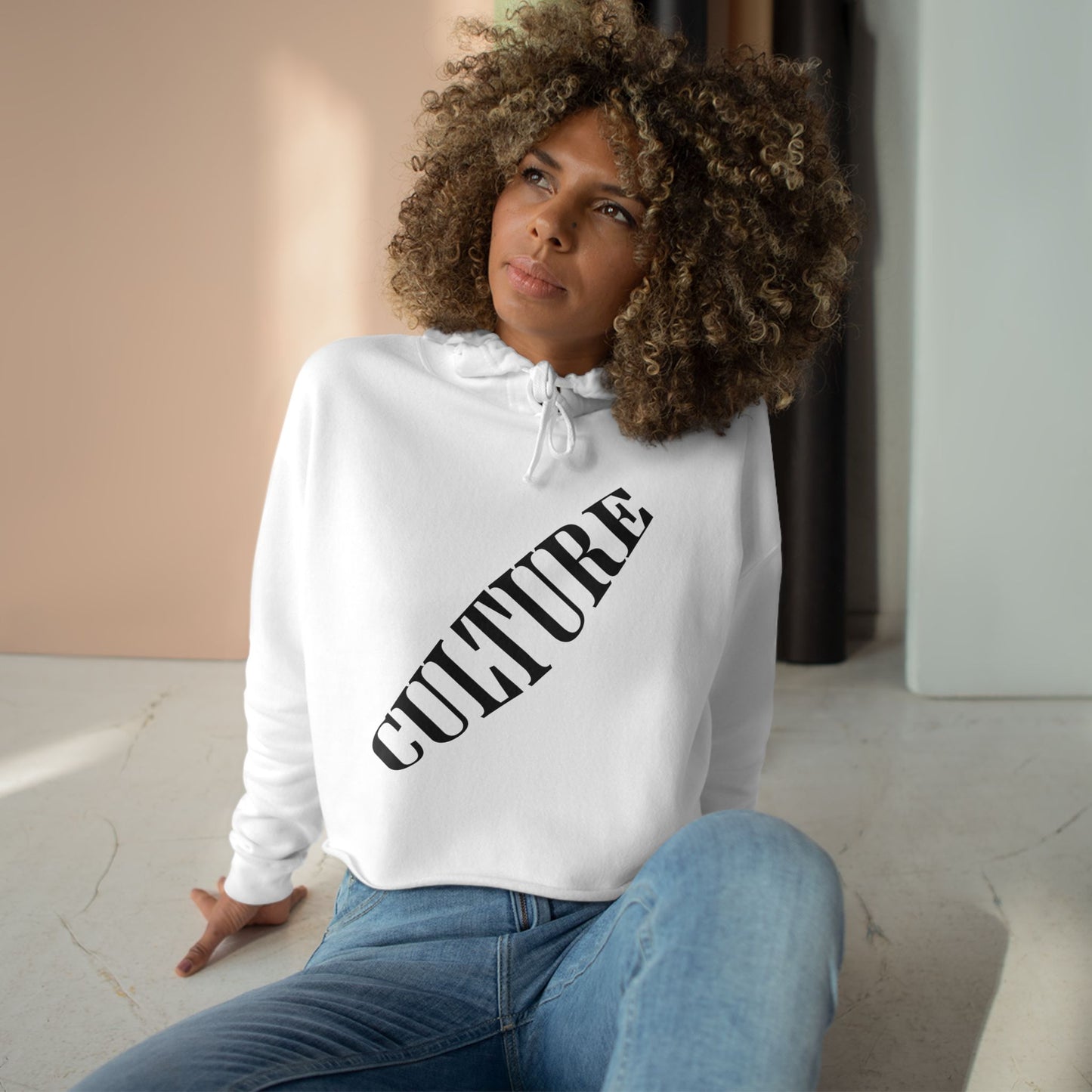 HUMANS APPAREL - Trendy "CULTURE" Crop Women's Hoodie - Statement Sweatshirt for Fashion Lovers