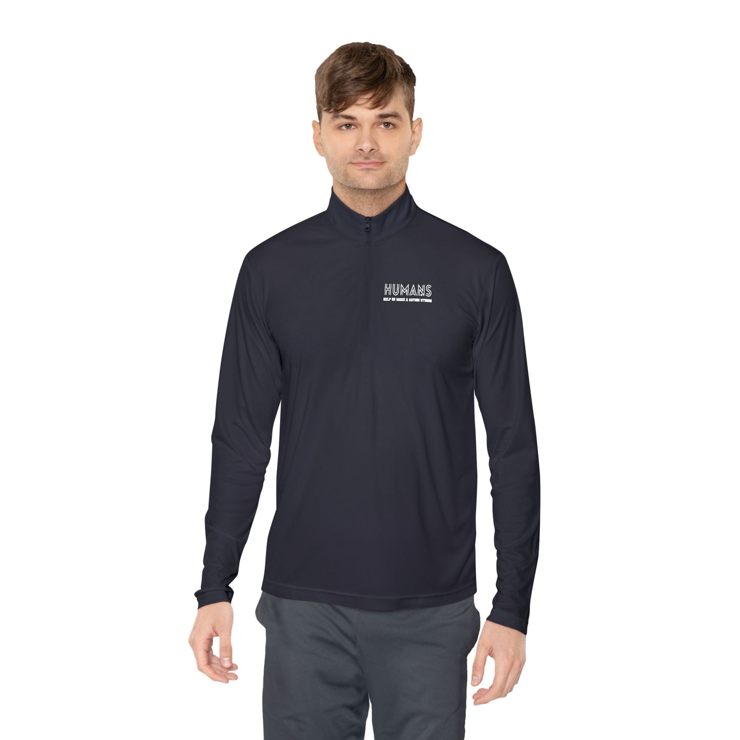 HUMANS APPAREL - Unisex Quarter-Zip Pullover - Cozy Layer for Humans, Perfect for Casual Outings, Gifts for Friends, Outdoor Adventures, Everyday Wear