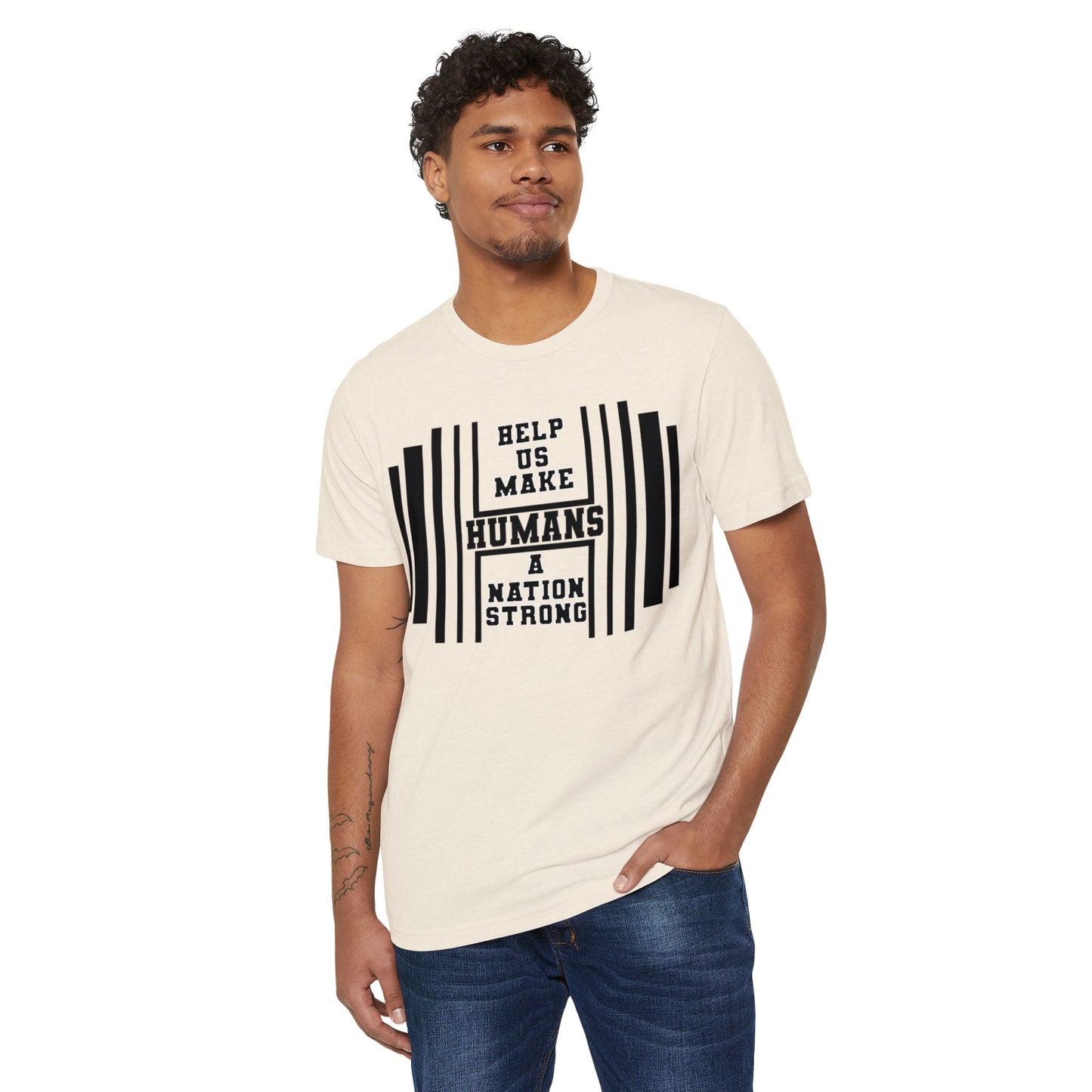 HUMANS APPAREL - Men's Organic T-Shirt - 'Help Us Make Humans A Nation Strong'