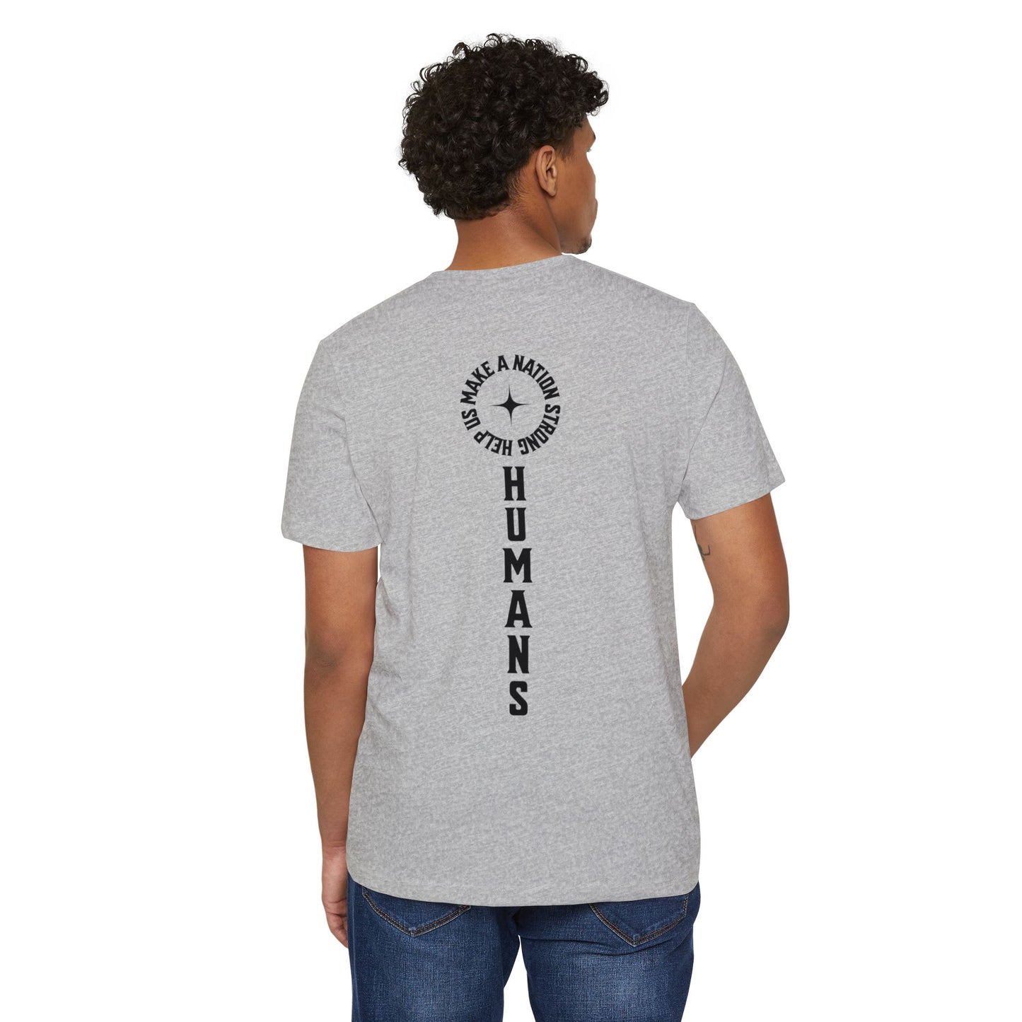 HUMANS APPAREL - Men's Organic T-Shirt - 'Help Us Make Humans A Nation Strong'