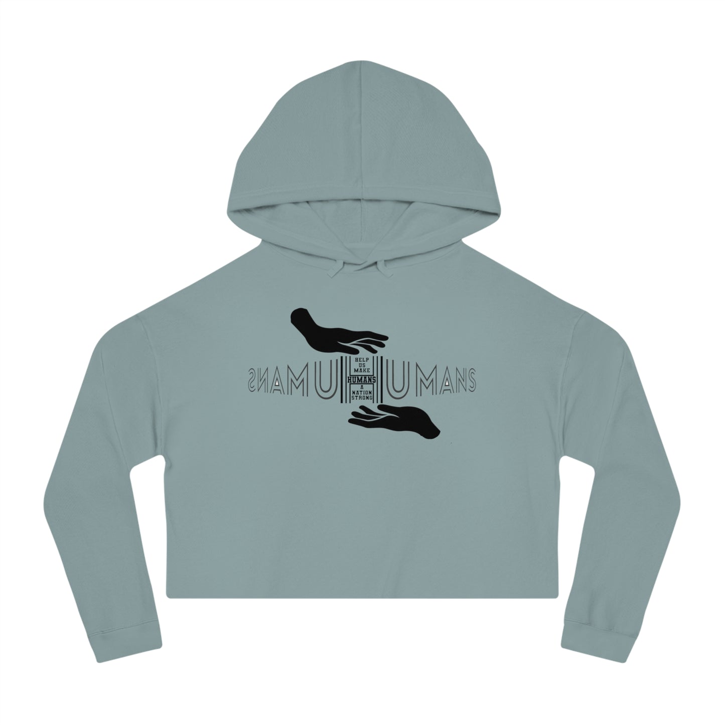 HUMANS APPAREL - Empowering Women’s Cropped Hooded Sweatshirt | Inspirational Design for Everyday Style