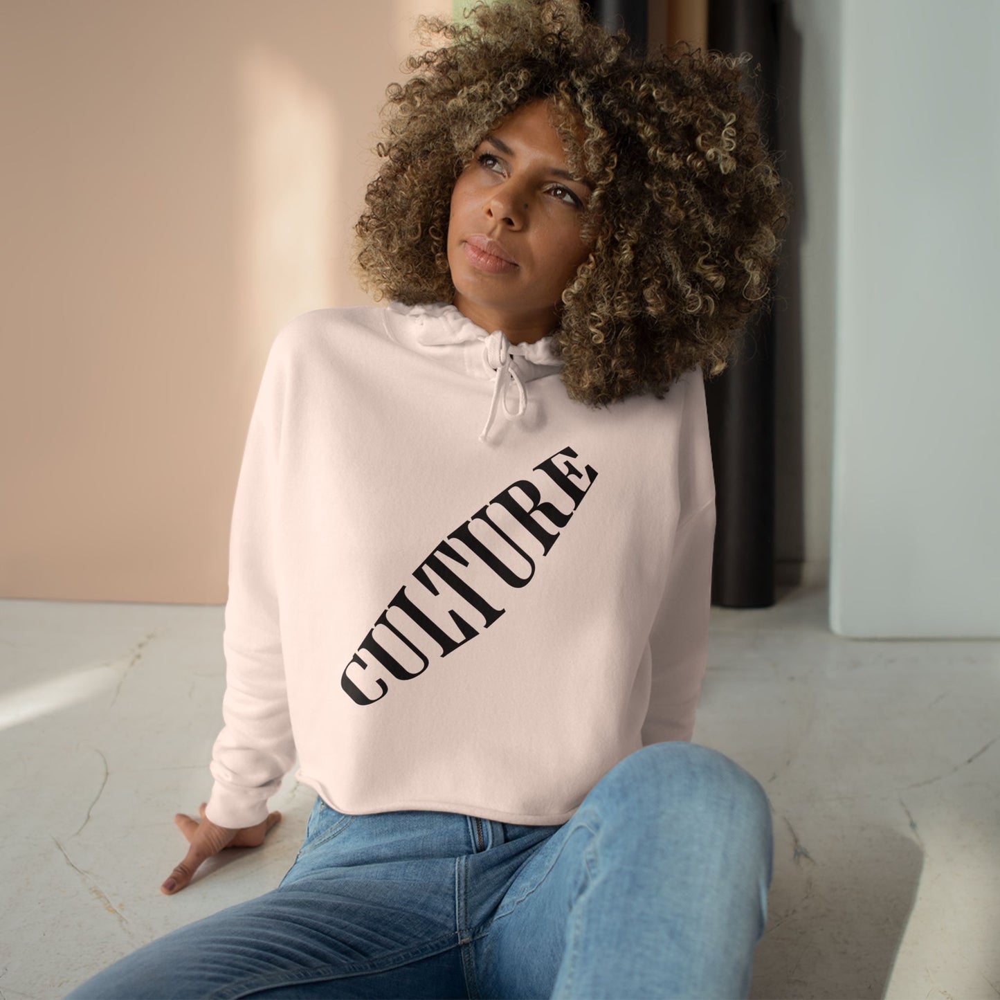 HUMANS APPAREL - Trendy "CULTURE" Crop Women's Hoodie - Statement Sweatshirt for Fashion Lovers