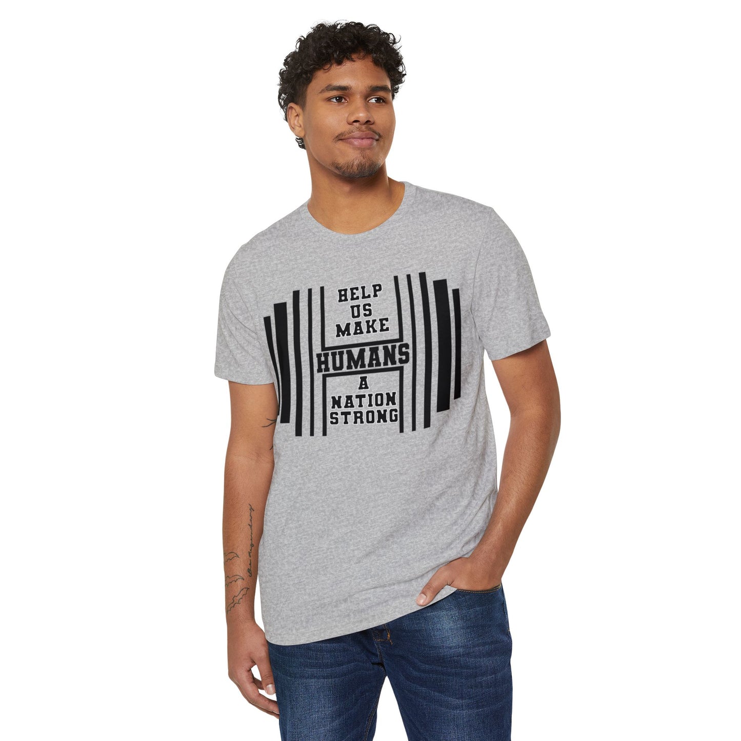 HUMANS APPAREL - Men's Organic T-Shirt - 'Help Us Make Humans A Nation Strong'
