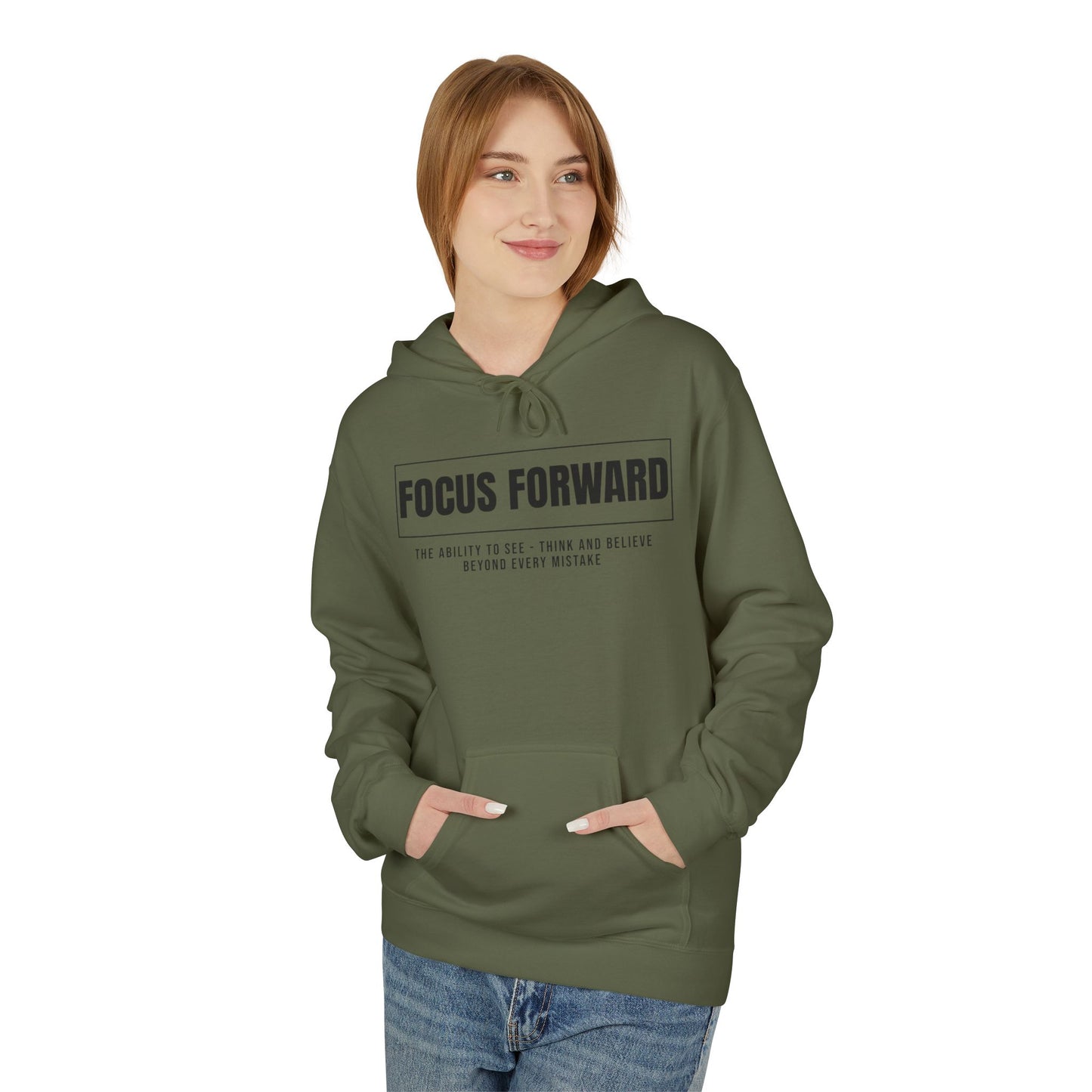 HUMANS APPAREL- "Focus Forward" Fleece Hoodie - Inspirational Fashion for Dreamers, Cozy Layer for Every Season, Motivational Gift for Friends, Unisex [...]