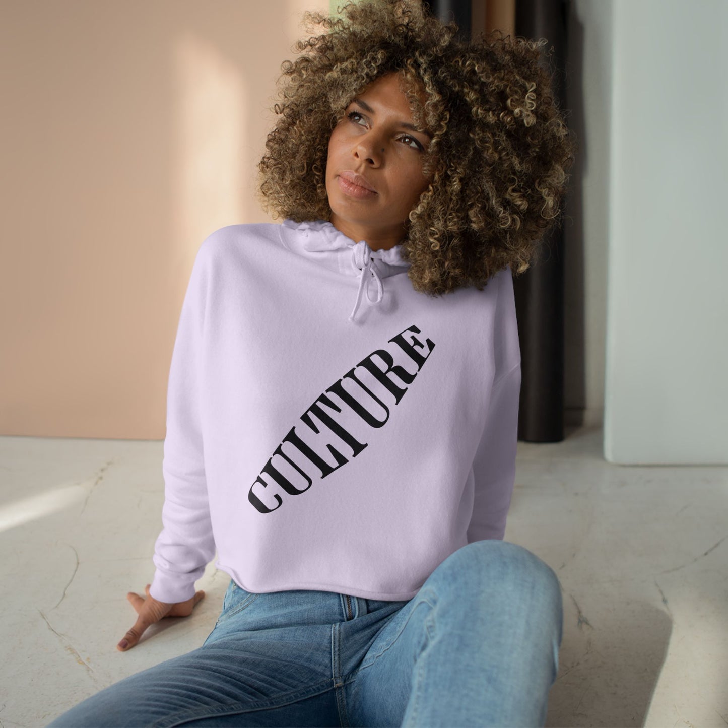 HUMANS APPAREL - Trendy "CULTURE" Crop Women's Hoodie - Statement Sweatshirt for Fashion Lovers